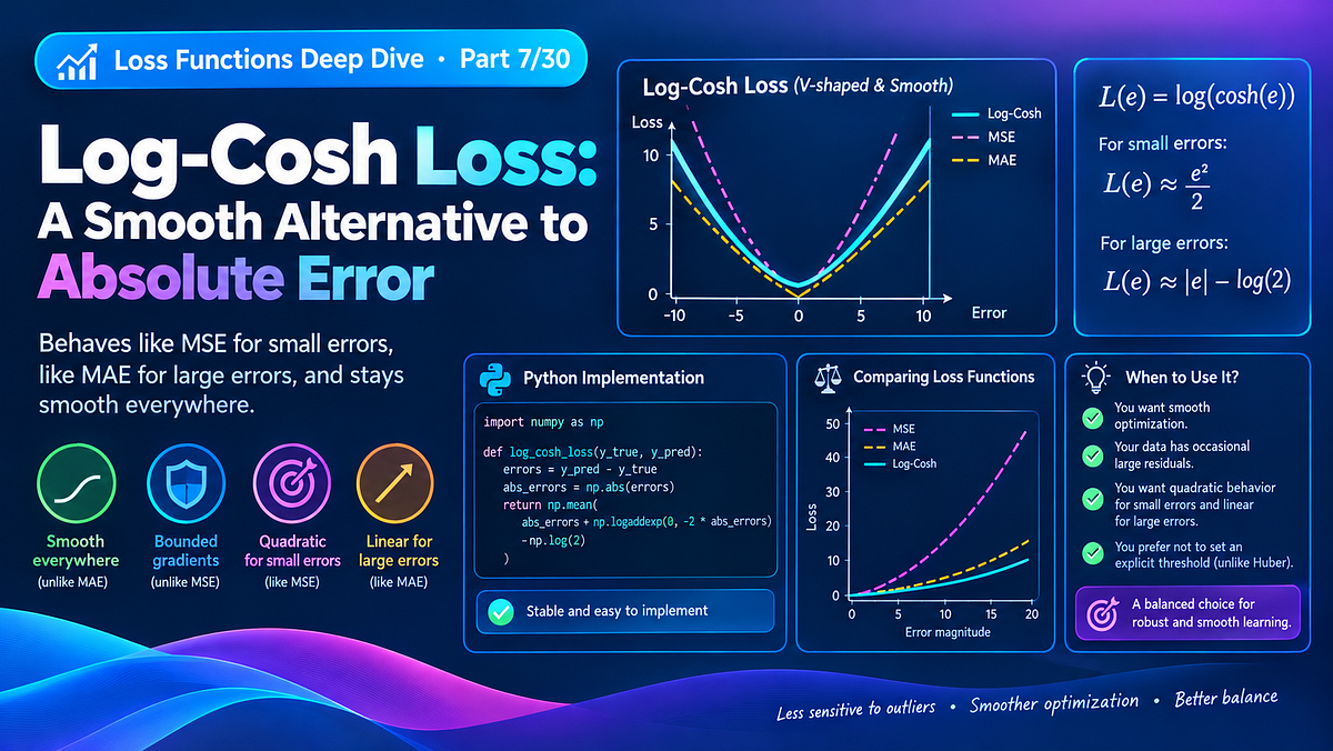 Log-Cosh Loss: A Smooth Alternative to Absolute Error