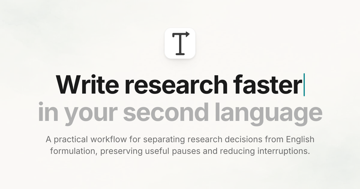 Write research faster in your second language