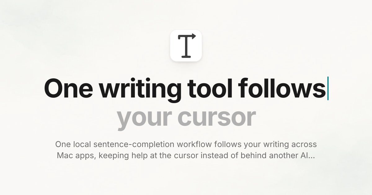 One writing tool follows your cursor