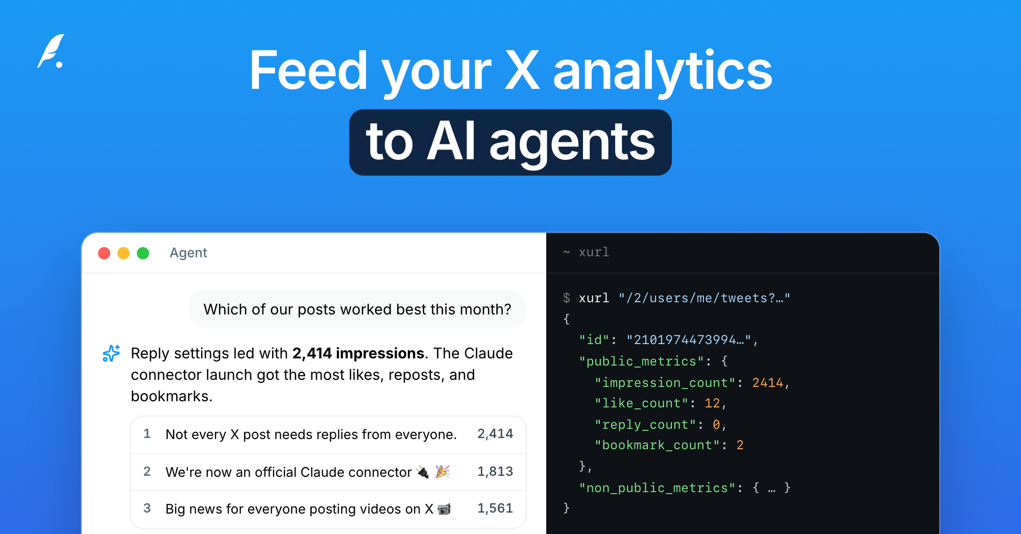 How to Feed Your X Analytics to AI Agents with the X API