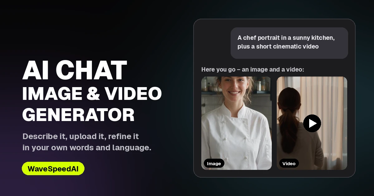 WaveSpeedAI AI Chat: Create and Edit Images and Videos by Chatting