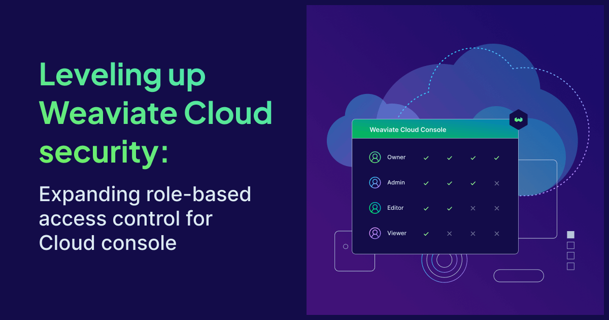 Leveling up Weaviate Cloud security: Expanding role-based access control for Cloud console