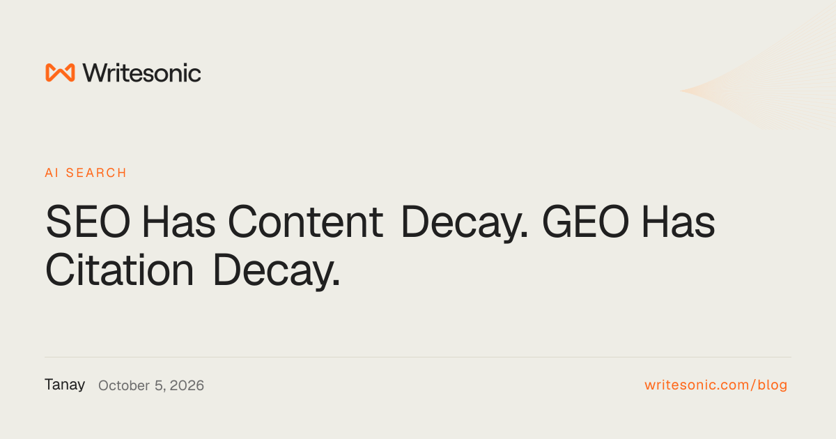 SEO Has Content Decay. GEO Has Citation Decay.
