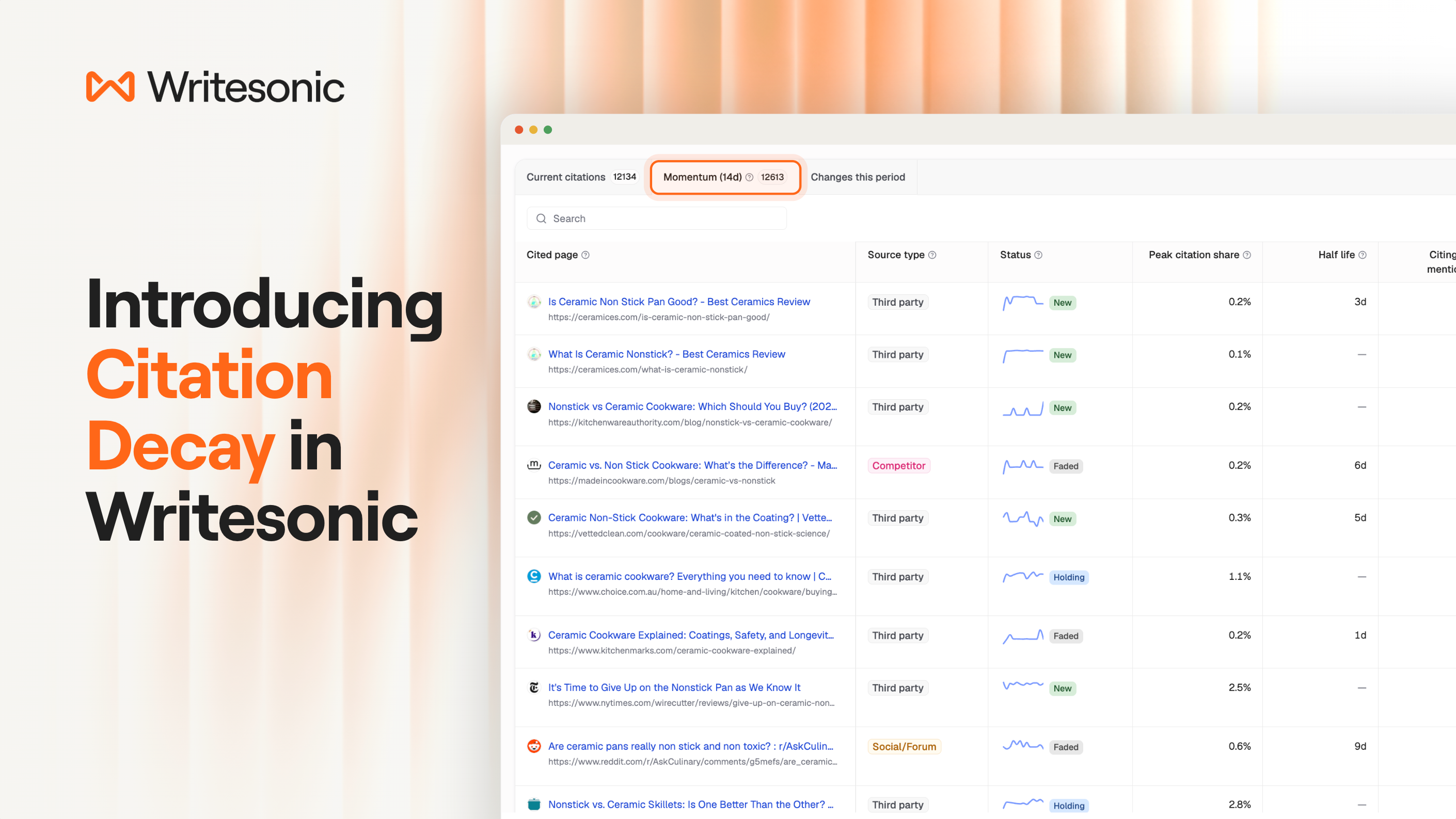 Introducing Citation Decay in Writesonic: track which pages rise and fade in AI search