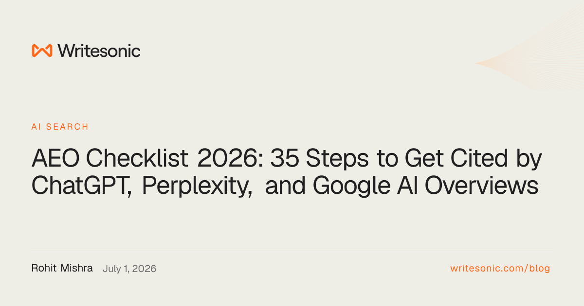 AEO Checklist 2026: 35 Steps to Get Cited by ChatGPT, Perplexity, and Google AI Overviews