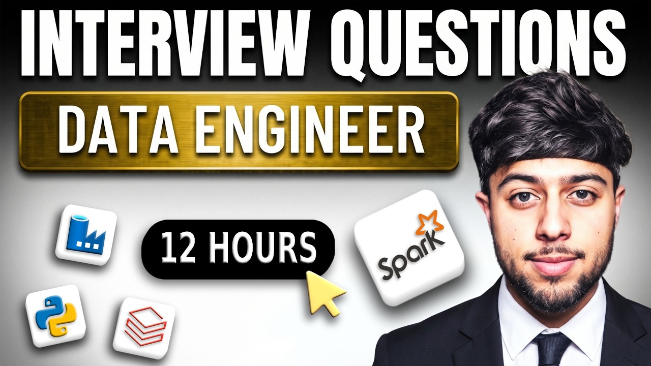 Data Engineer Interview Questions By Ansh Lamba (12 Hours) | PySpark, Databricks, Azure Data Factory