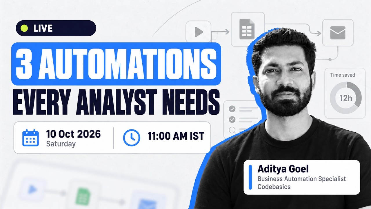 3 Automations a Data Analyst Can do to Save Time