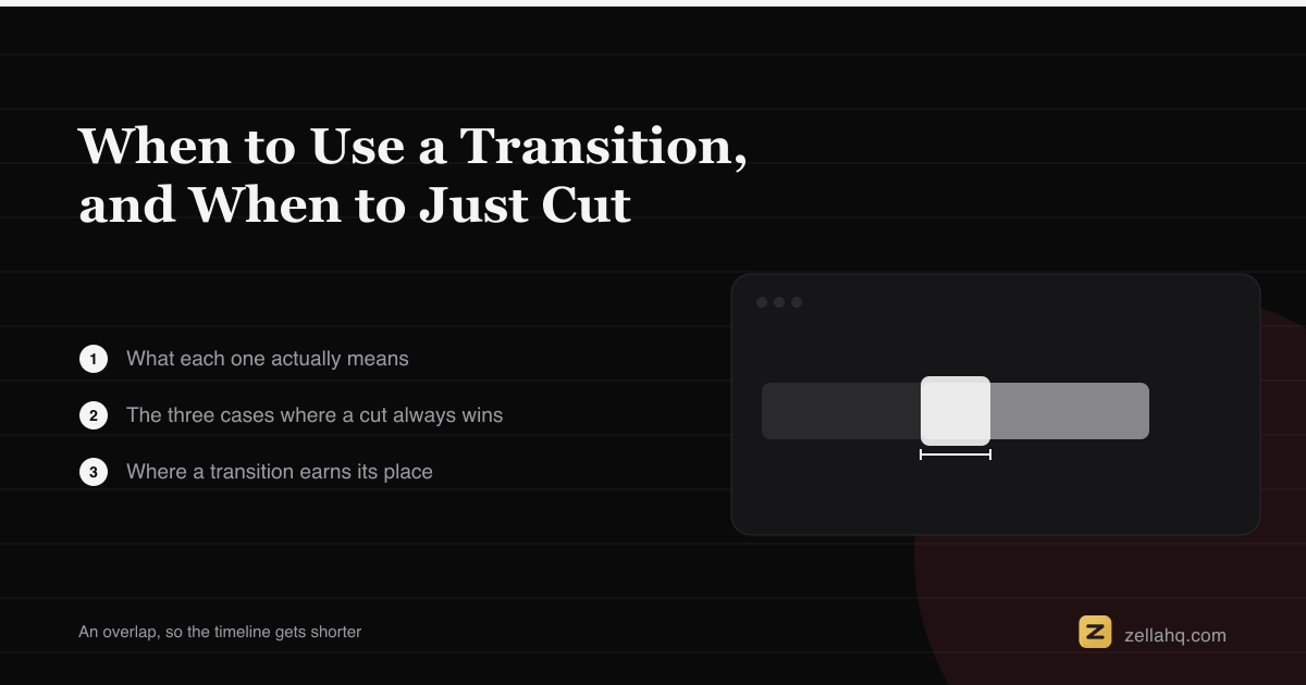 When to Use a Transition, and When to Just Cut