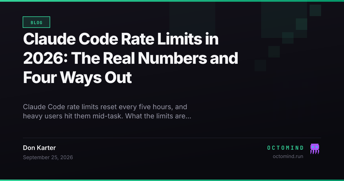 Claude Code Rate Limits in 2026: The Real Numbers and Four Ways Out