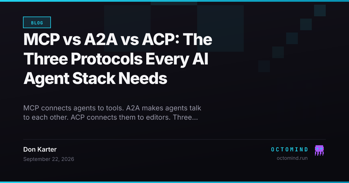 MCP vs A2A vs ACP: The Three Protocols Every AI Agent Stack Needs