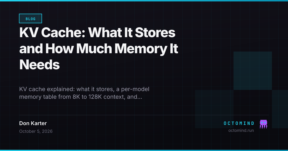 KV Cache: What It Stores and How Much Memory It Needs