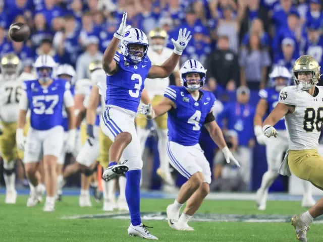 BYU Beats No. 2 Notre Dame 28-24 on Bachmeier's Late TD Pass
