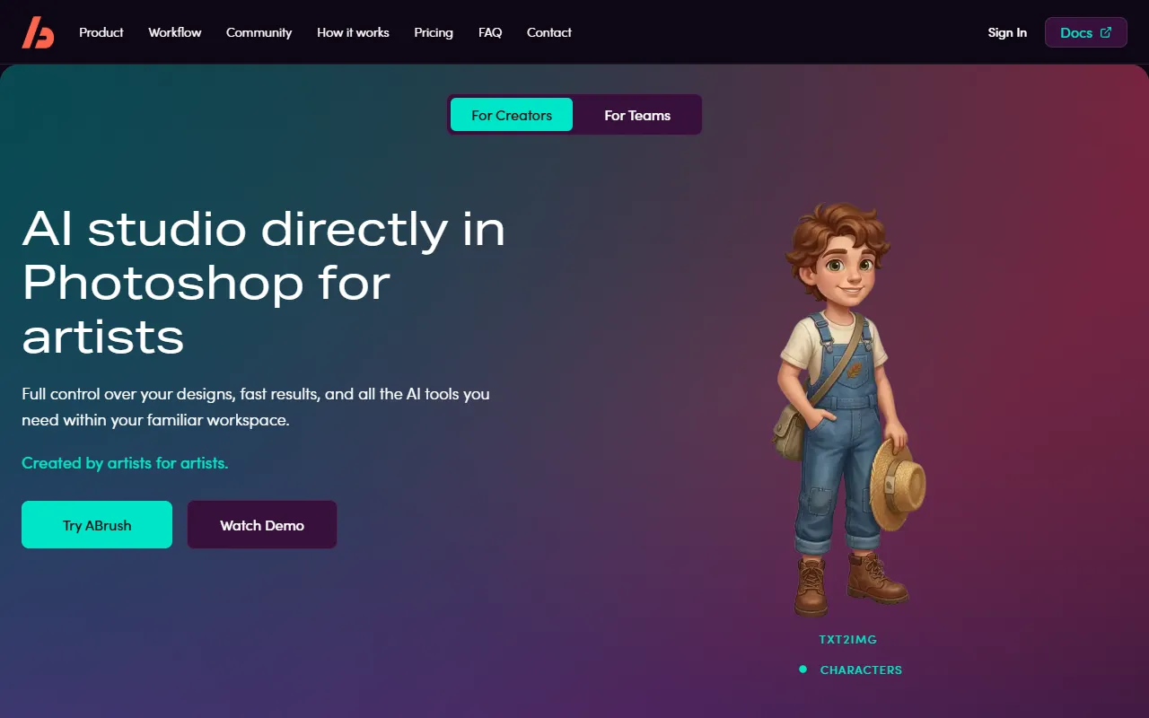 ABrush website screenshot