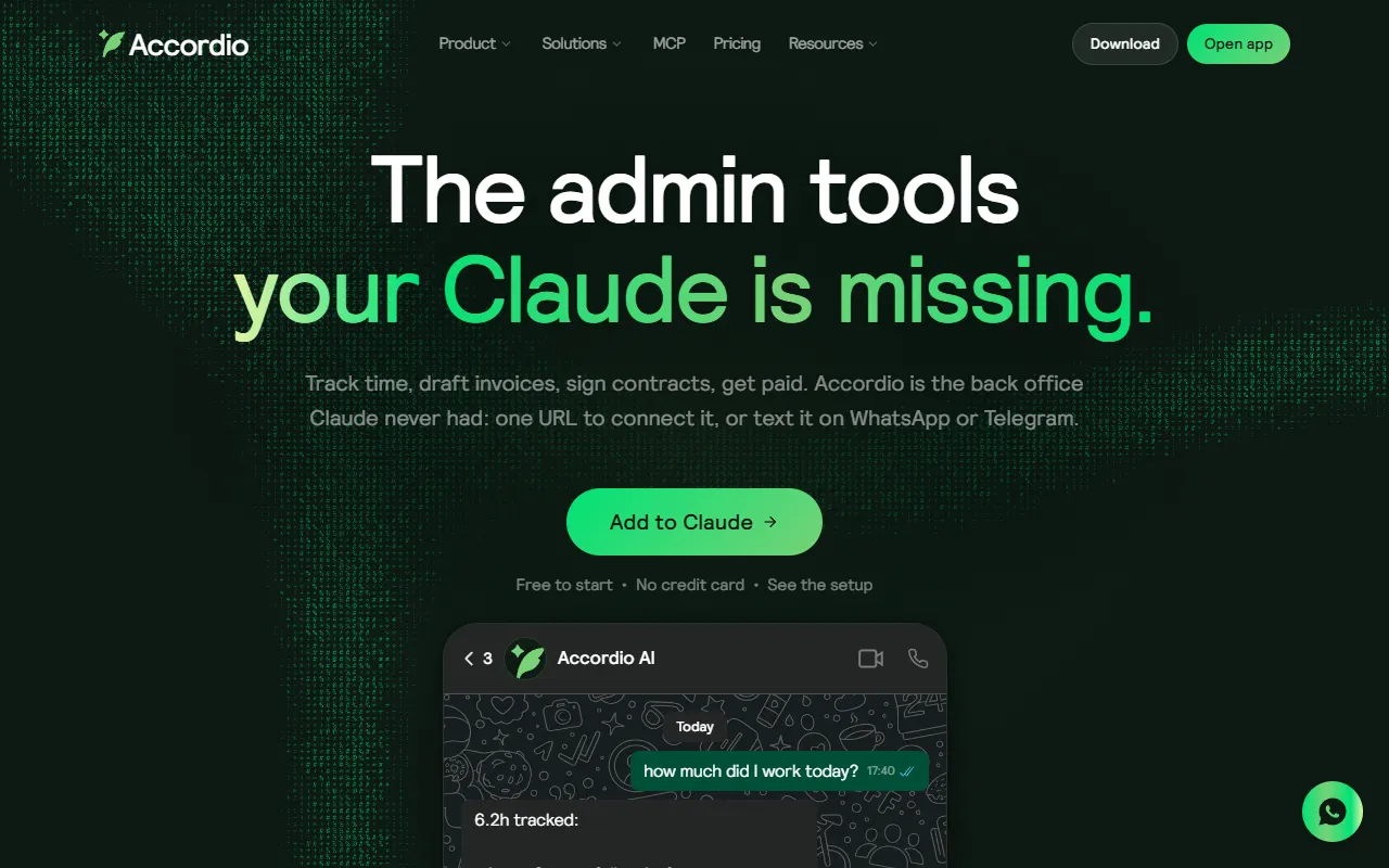 Accordio AI website screenshot