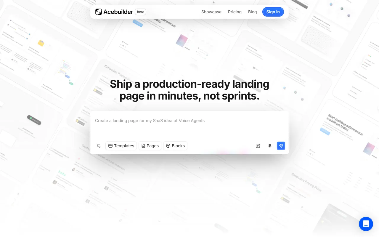 Acebuilder website screenshot