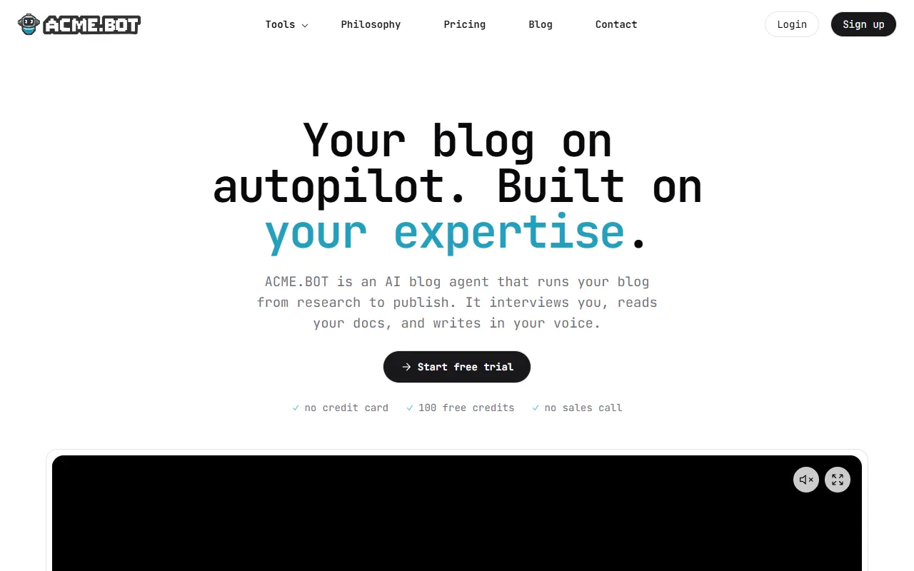 ACME.BOT website screenshot