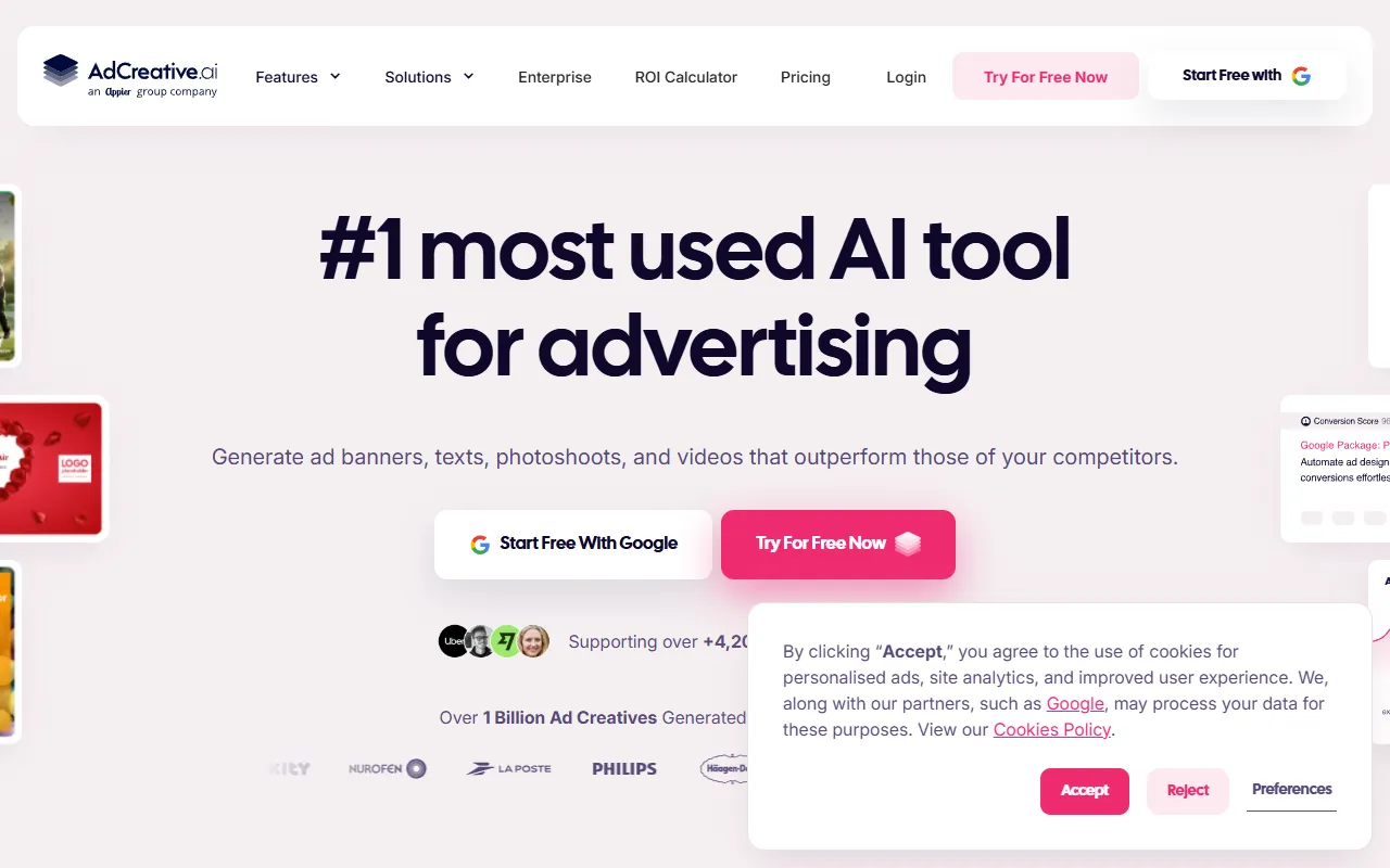 AdCreative.ai website screenshot