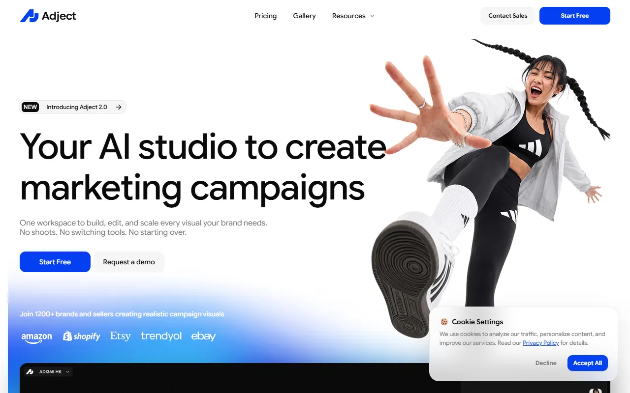 Adject website screenshot
