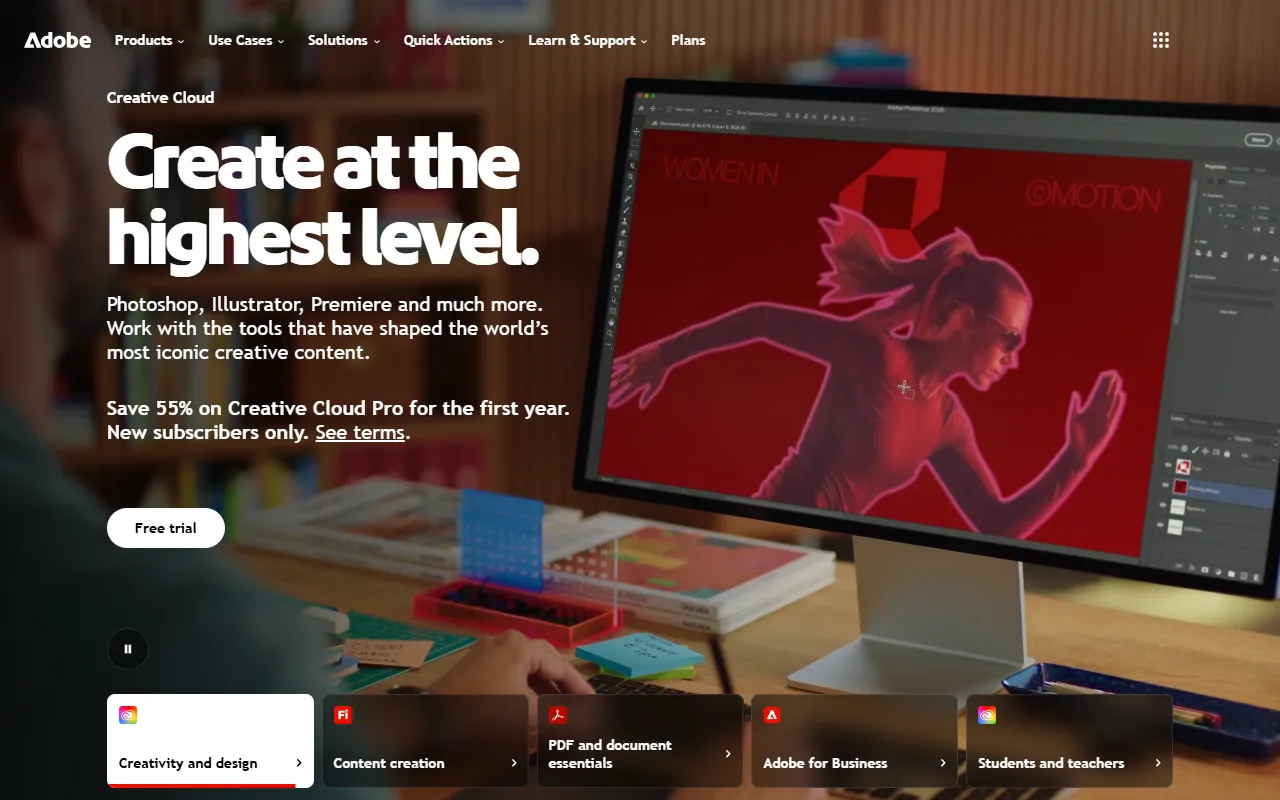 Adobe Express website screenshot