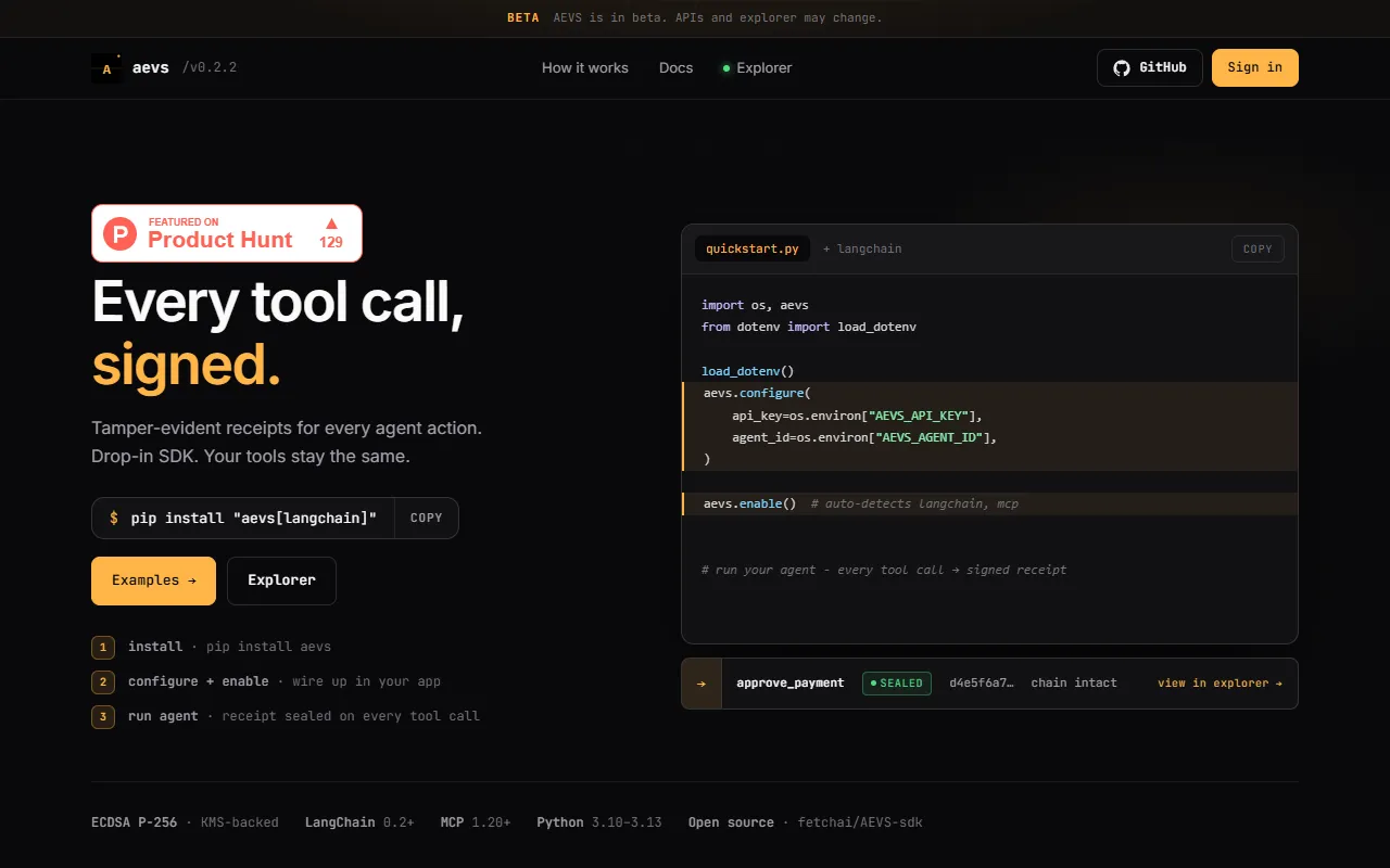 AEVS website screenshot