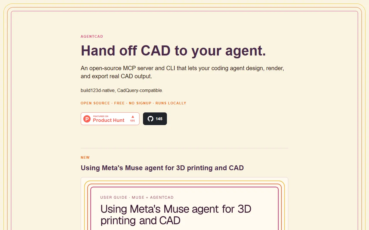 agentcad website screenshot