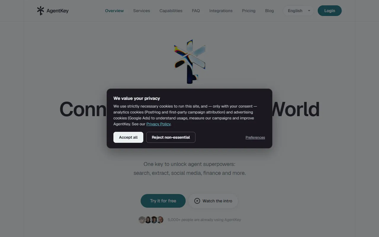 AgentKey website screenshot