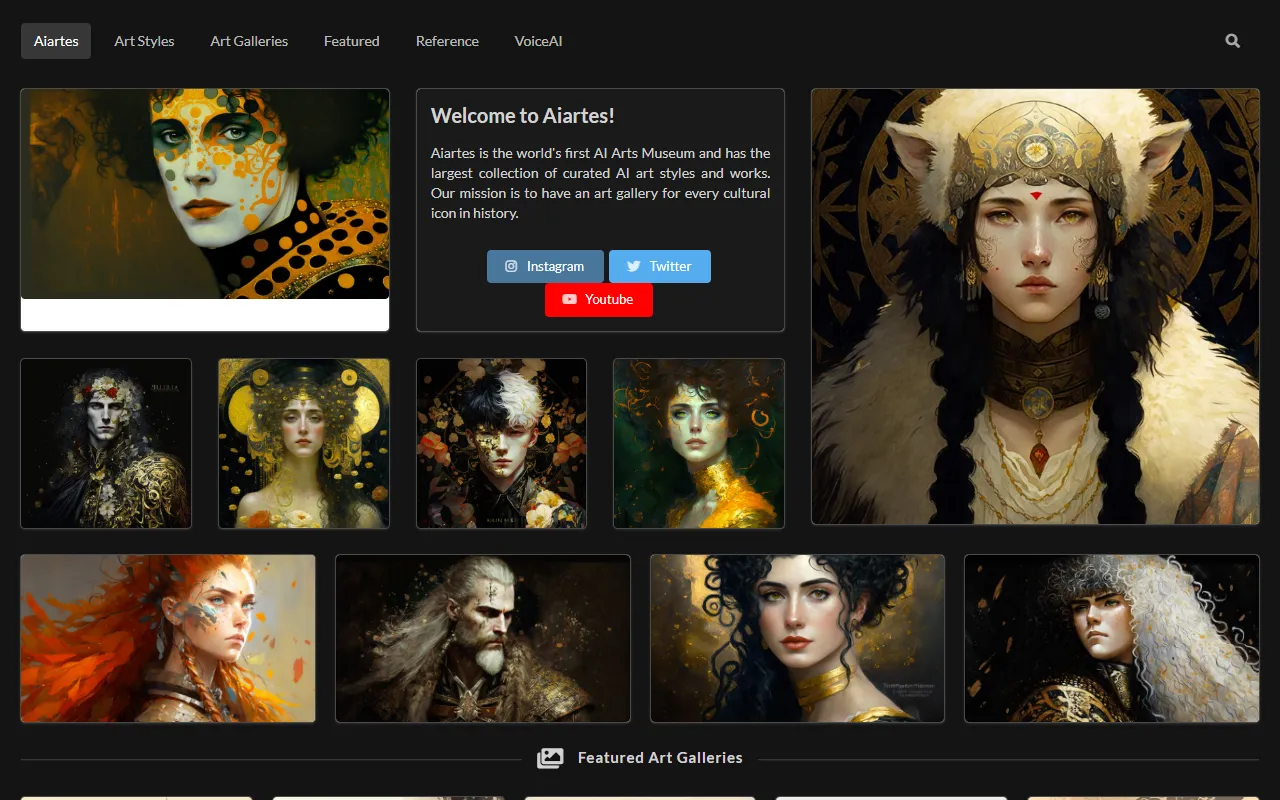 AI Art ES website screenshot