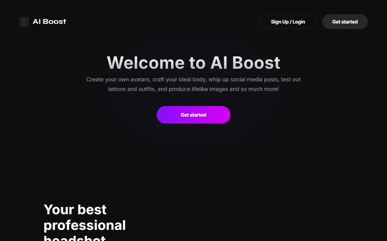 AI Boost website screenshot
