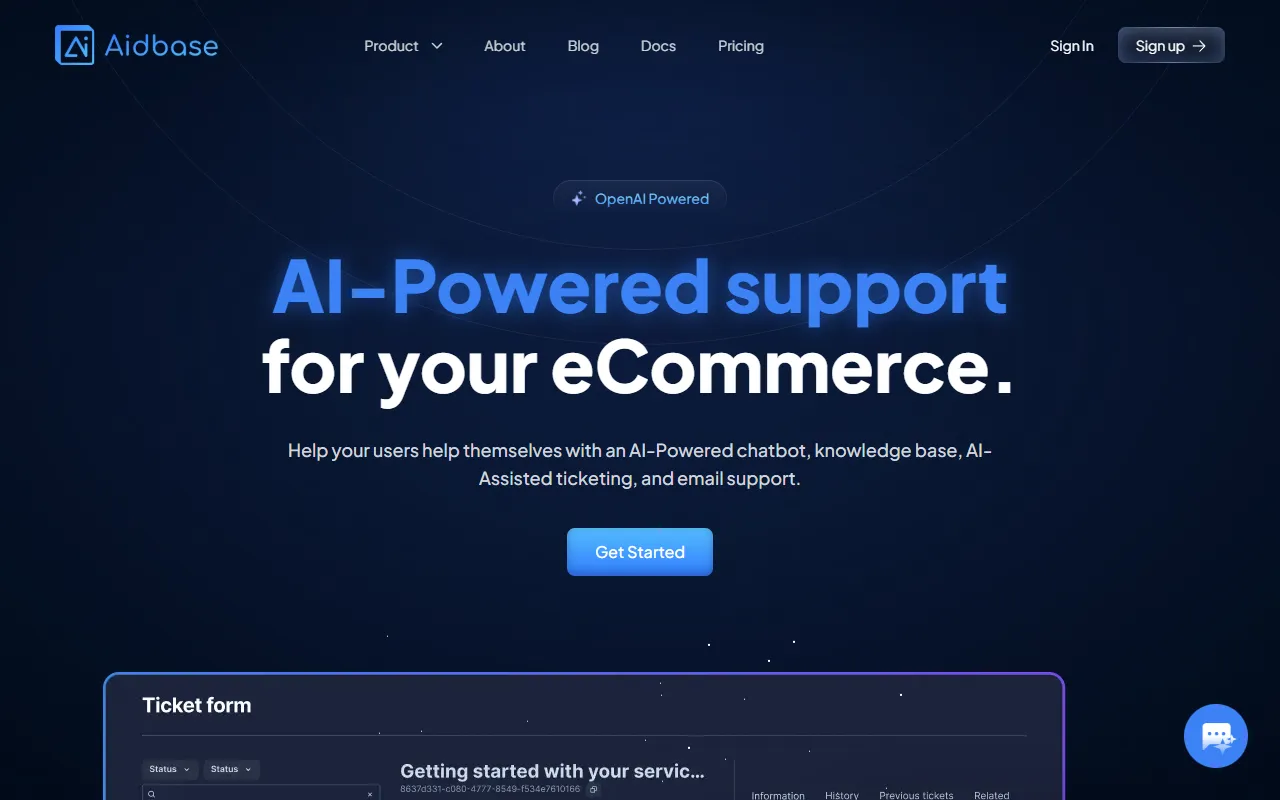 Aidbase website screenshot