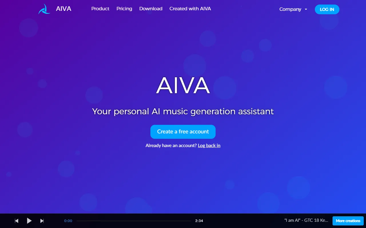 AIVA website screenshot