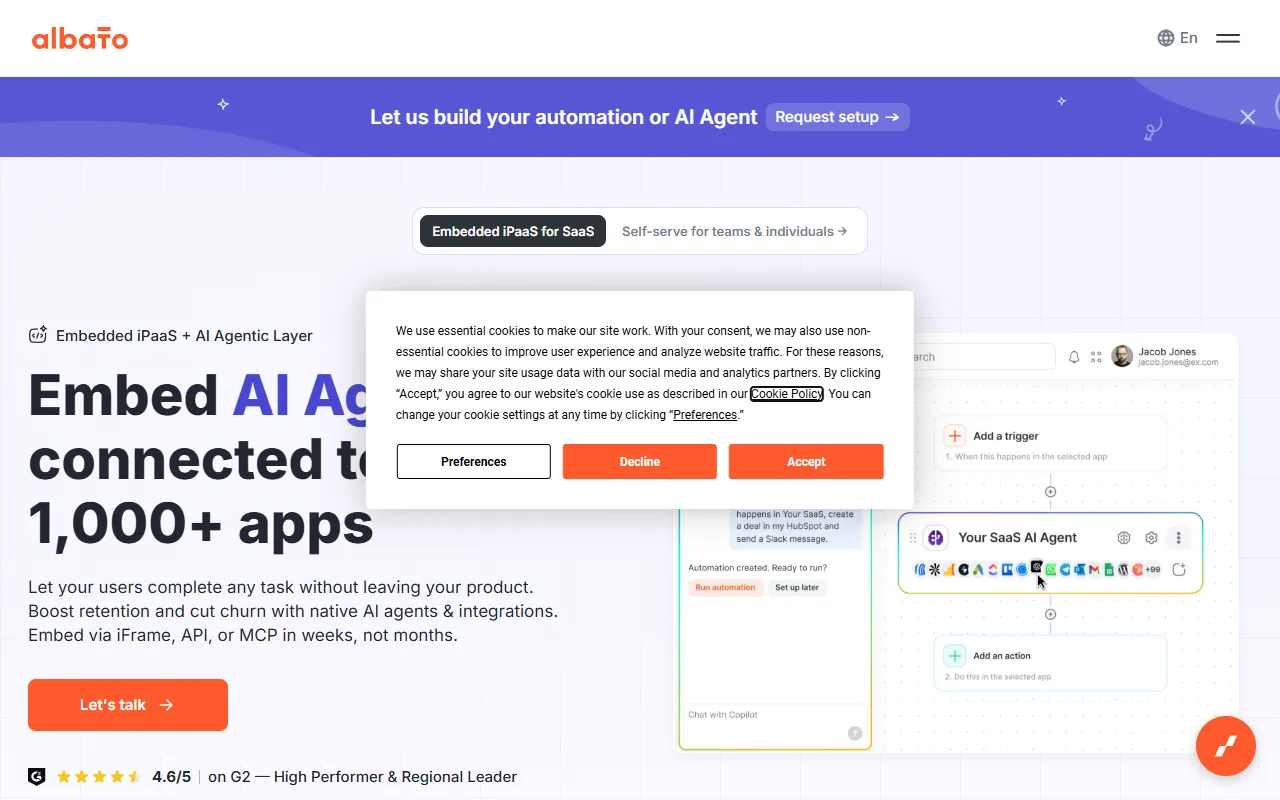 Albato website screenshot