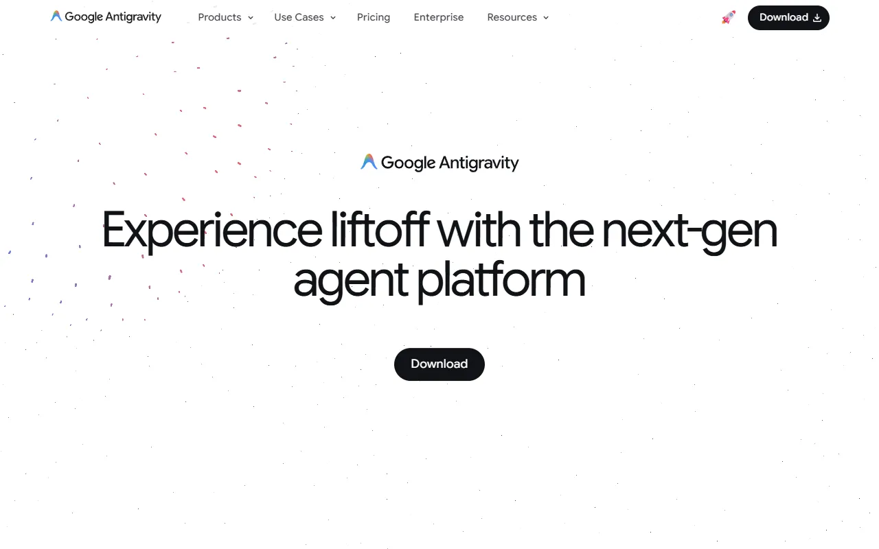 Antigravity CLI website screenshot