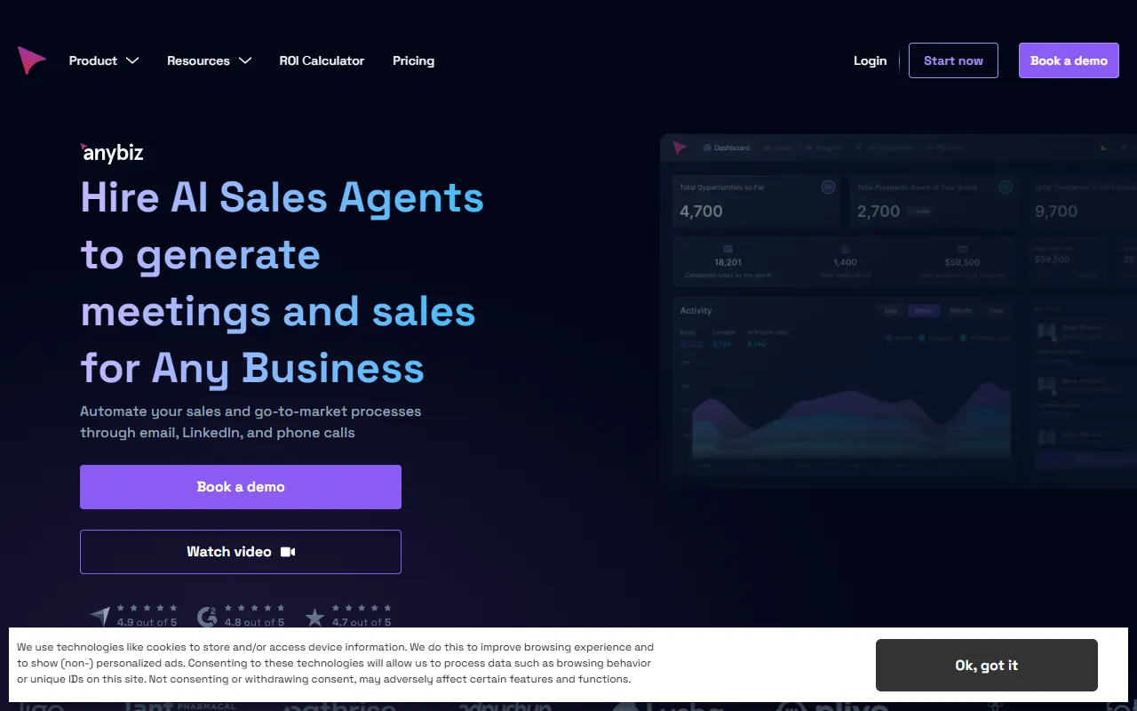 Anybiz website screenshot