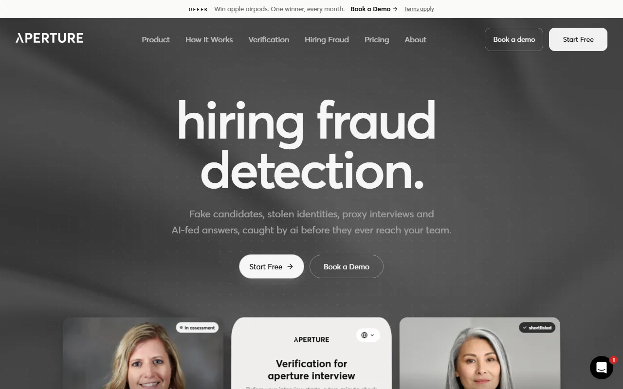 aperture website screenshot
