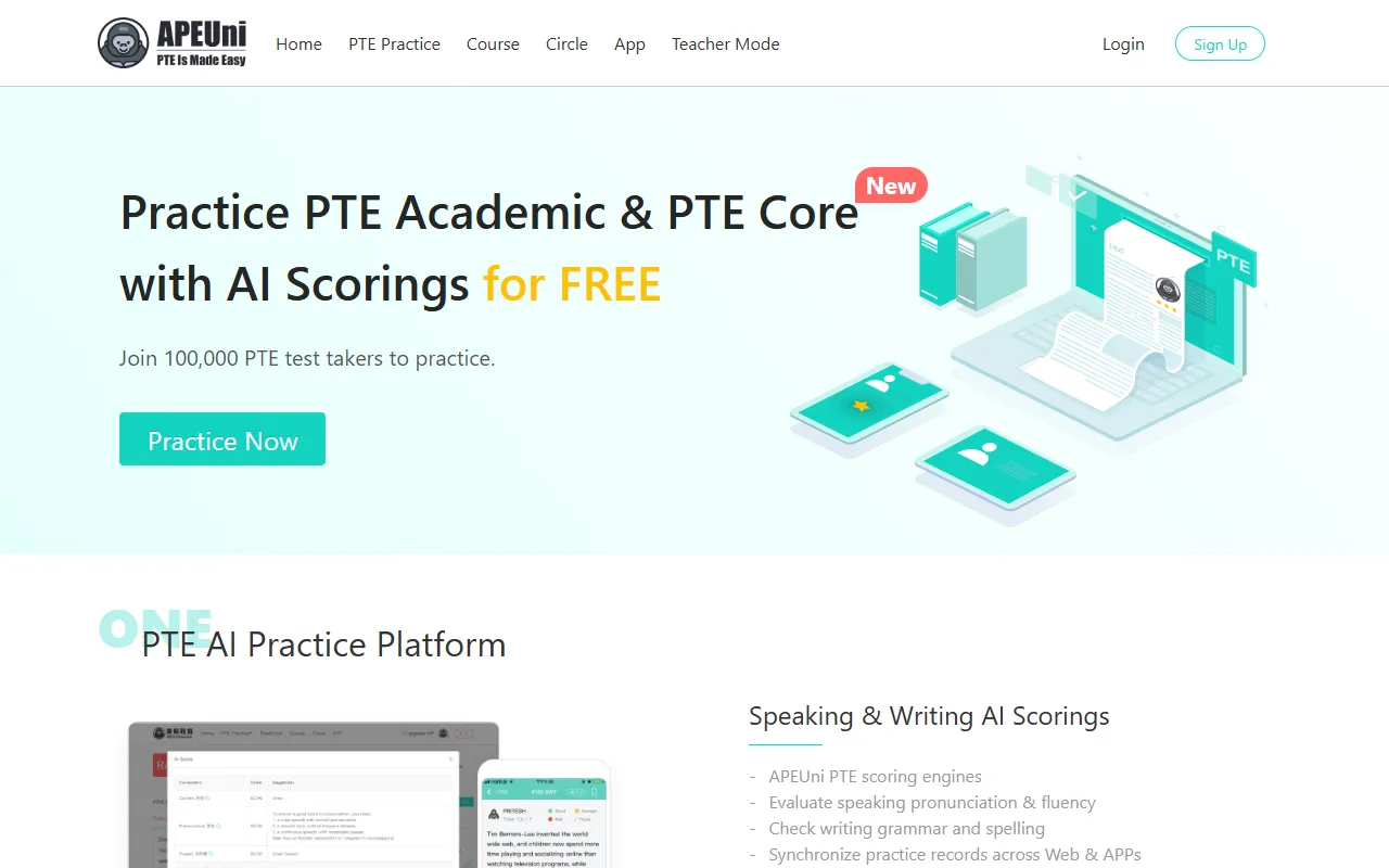 APEUni website screenshot