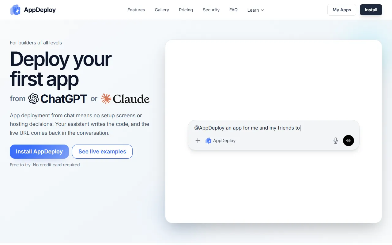 AppDeploy website screenshot