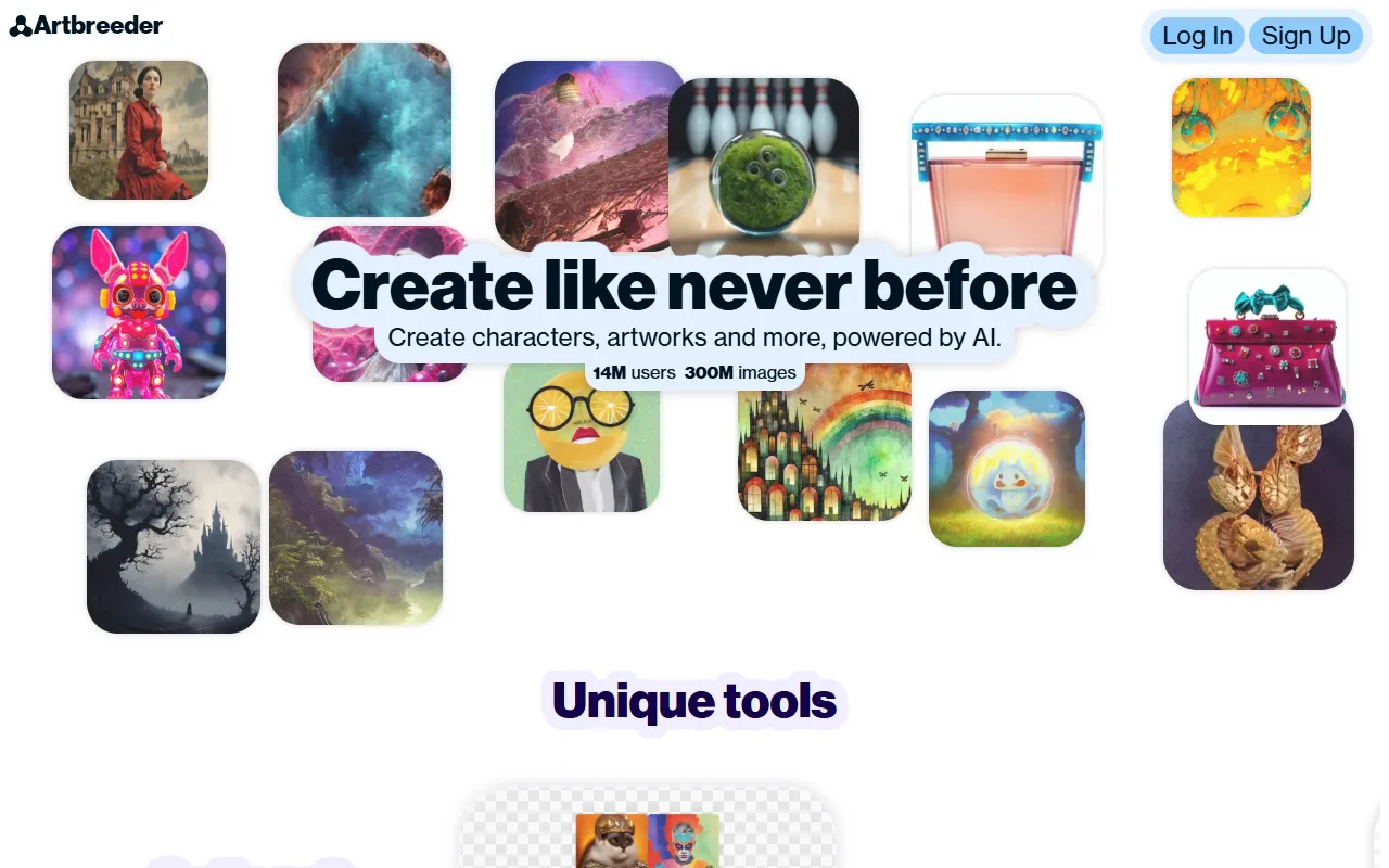 Artbreeder website screenshot