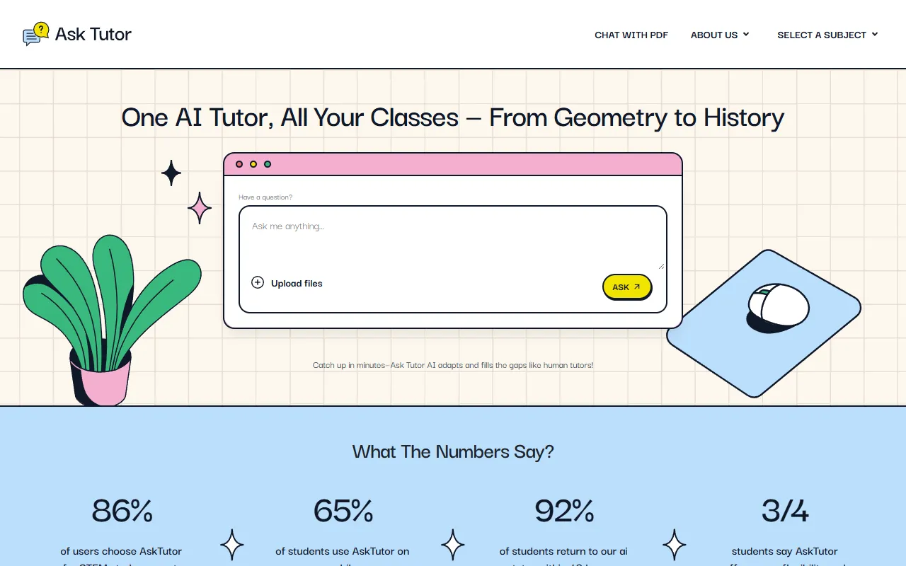 AskTutor website screenshot