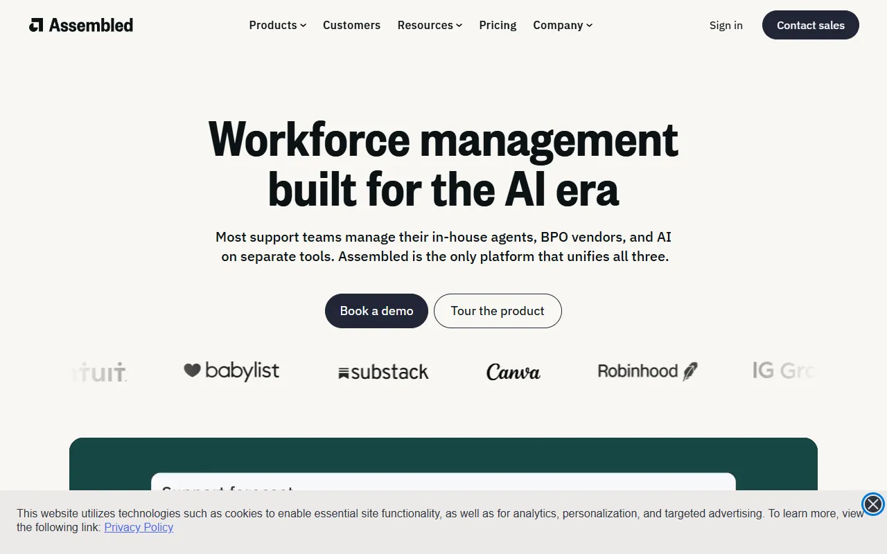 Assembled website screenshot