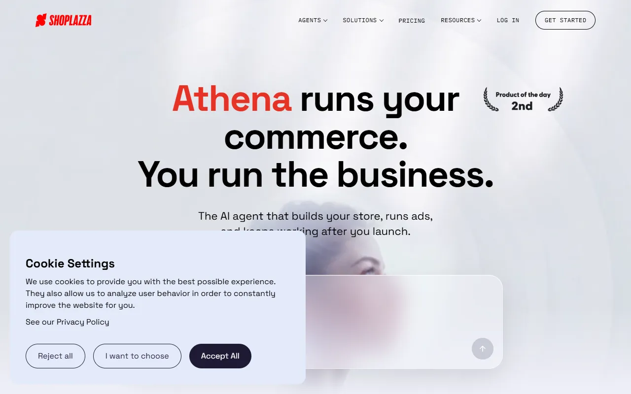 Athena by Shoplazza website screenshot