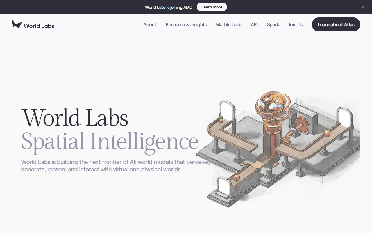 Atlas by World Labs website screenshot