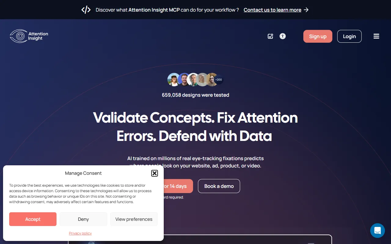 Attention Insight website screenshot
