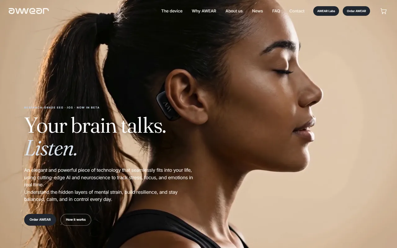 AWEAR website screenshot