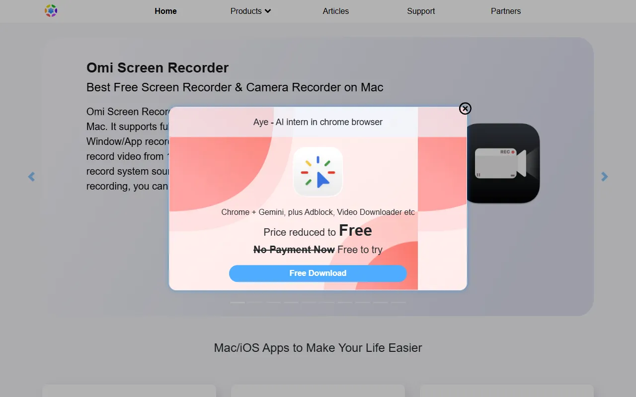 Aye website screenshot