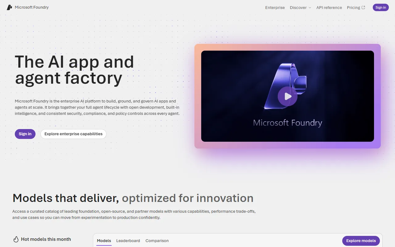 Azure AI Foundry website screenshot