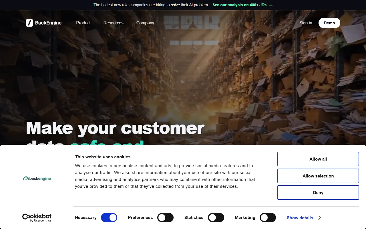 BackEngine MCP website screenshot