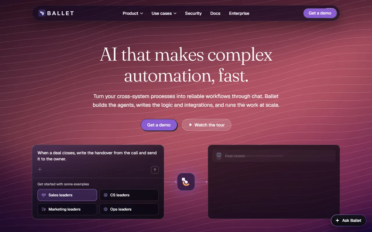 Ballet website screenshot