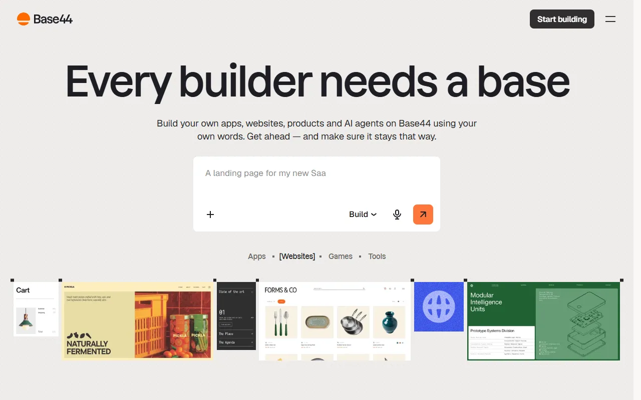 BASE44 website screenshot