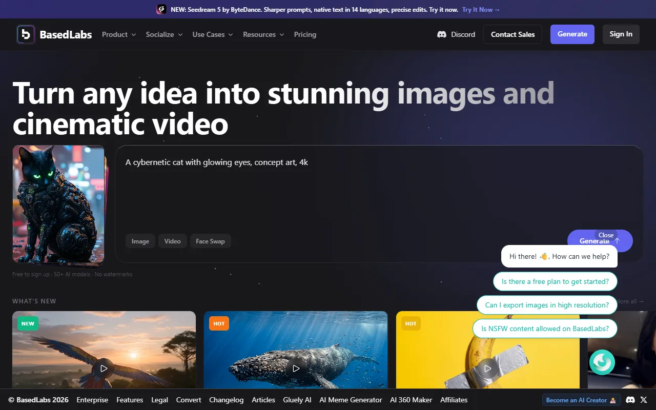 Based AI website screenshot
