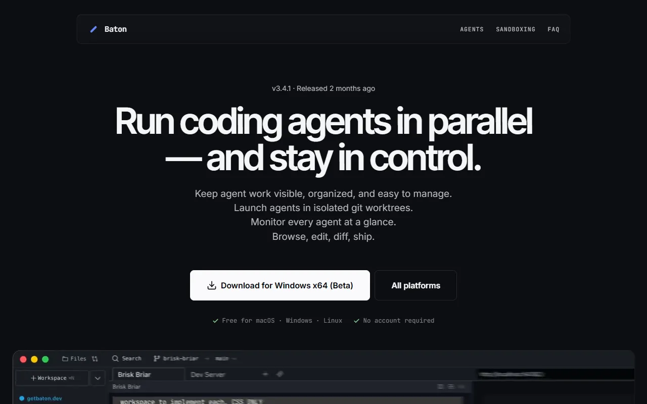 Baton website screenshot